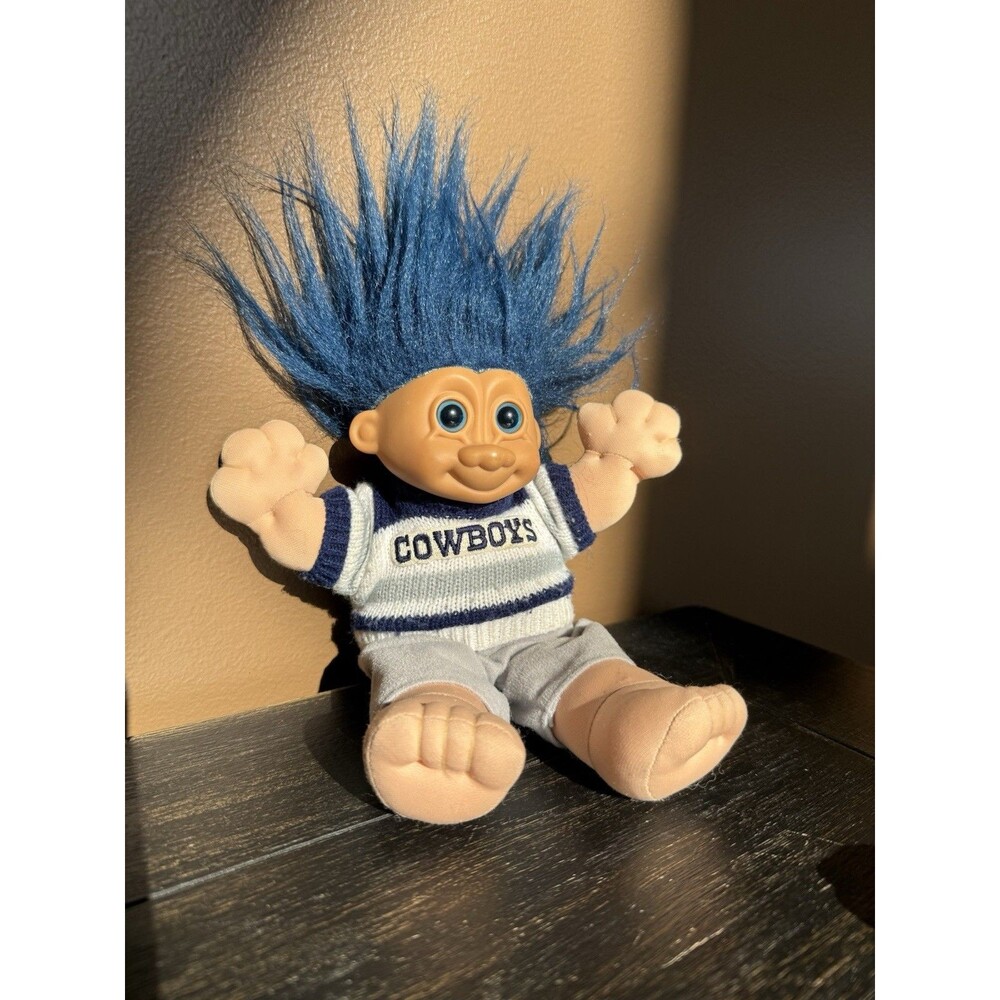 DALLAS COWBOYS Russ GoodLuck Troll BLUE Hair Vintage NFL